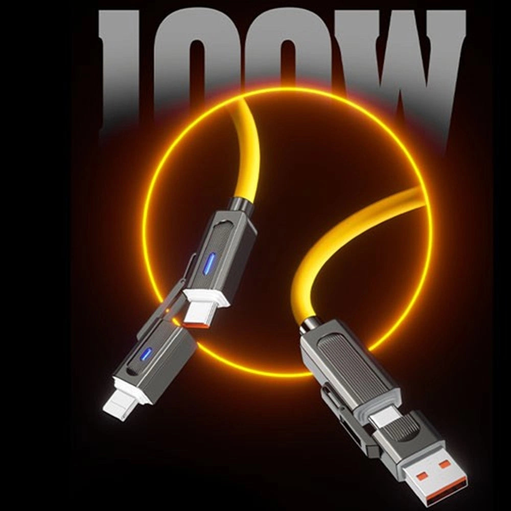 Trade Shop - Cavo Usb 4 In 1 Trasferimento Dati 480mbps Ricarica Rapida Da 100 W 1,5 Mt Q-sj58 -
