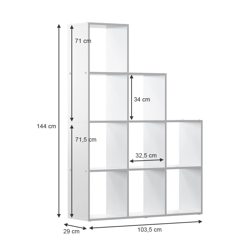 Vicco Scaffale per scale Bianco 103.5 x 144 cm 9 scomparti