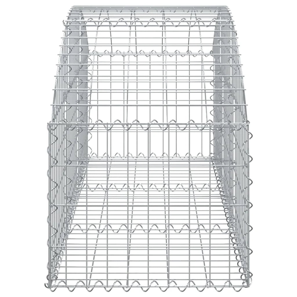 Gabbione recinto a gabbia muro di contenimento ad arco 150 x 50 x 40/60 cm ferro zincato argento 02_0039987
