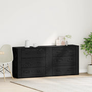 Mobiletti 2 pz in rovere nero legno ingegnerizzato