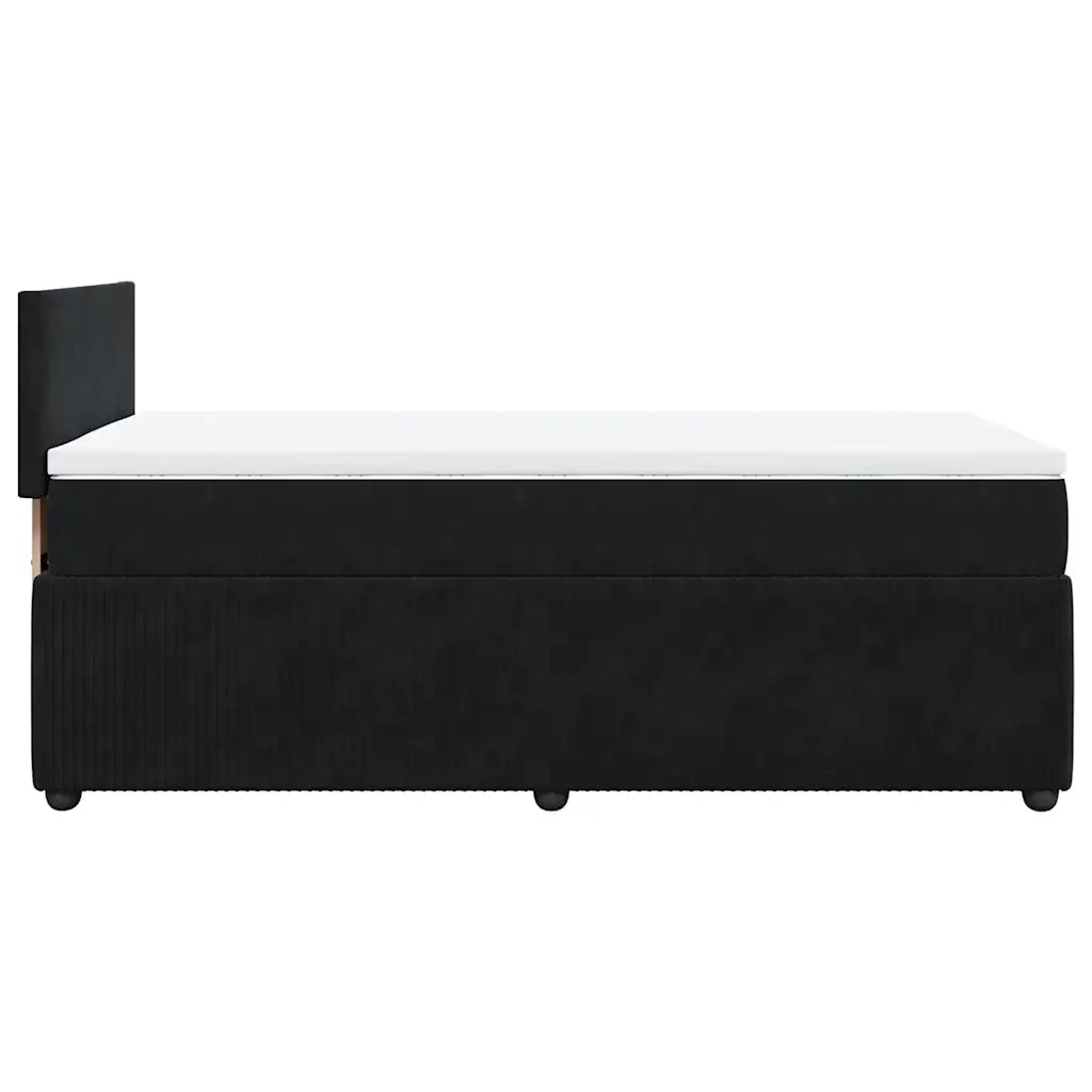 Giroletto a Molle con Materasso Nero 90x200 cm in Velluto