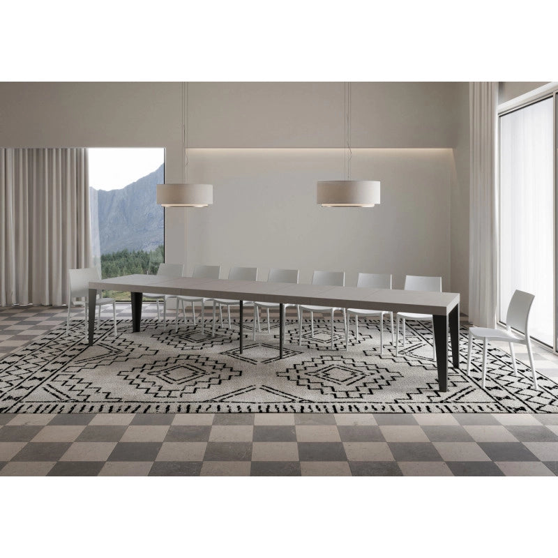Tavolo allungabile 160/420x90 cm Flame Premium telaio Antracite - Cashmere