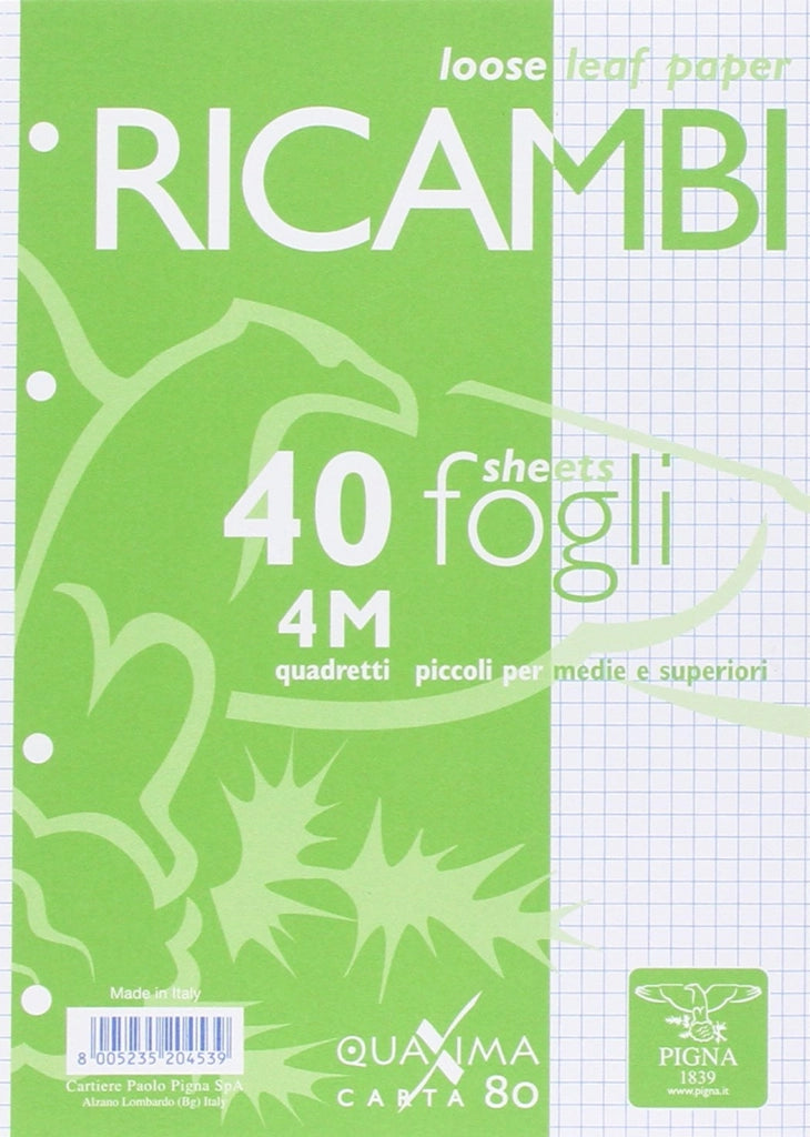 RICAMBI QUAXIMA CARTA A5 40 FOGLI 4 MM