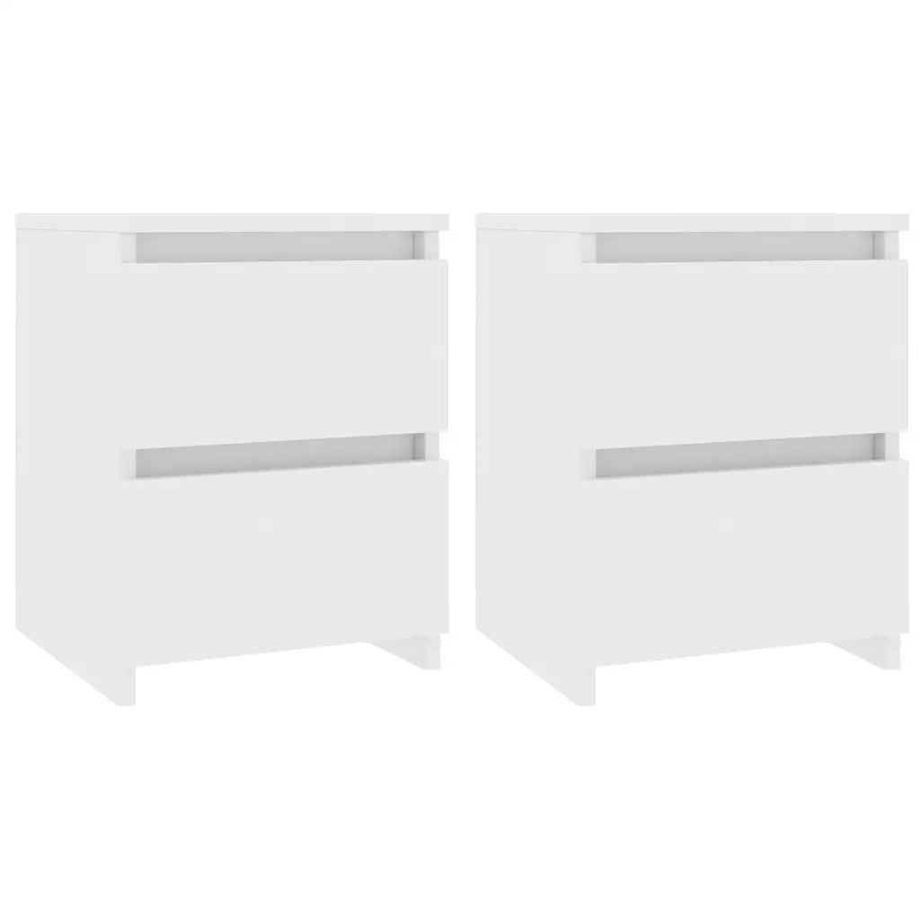 Comodini 2 pz Bianco 30x30x40 cm in Legno Ingegnerizzato 800514