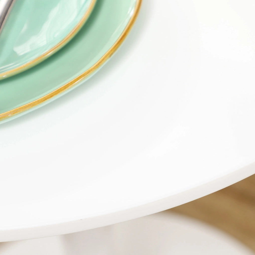 Tavolo da pranzo rotondo bianco Ø70 cm con base in acciaio