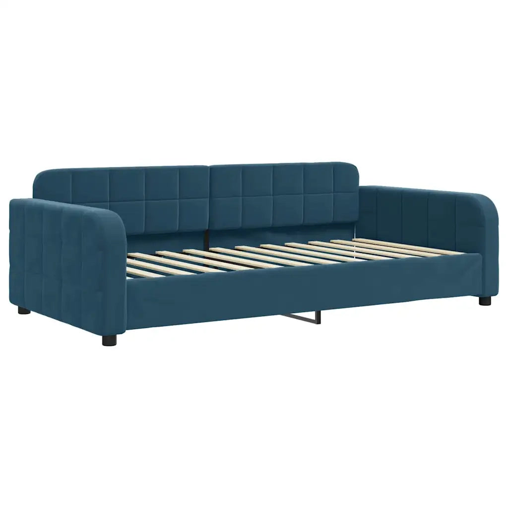 Divano Letto con Letto Estraibile Blu 100x200 cm in Velluto 3196935