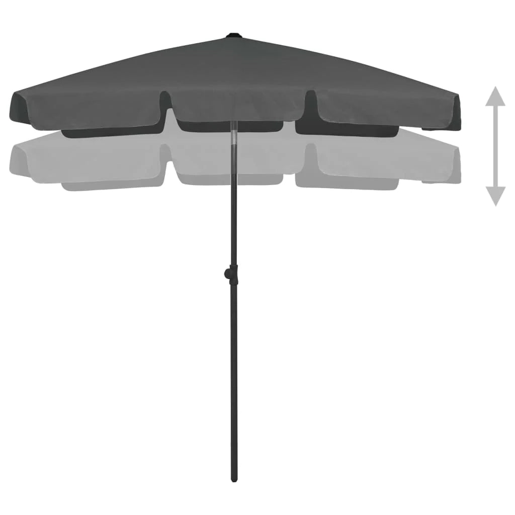 Ombrellone da spiaggia 180 x 120 cm antracite 02_0008372