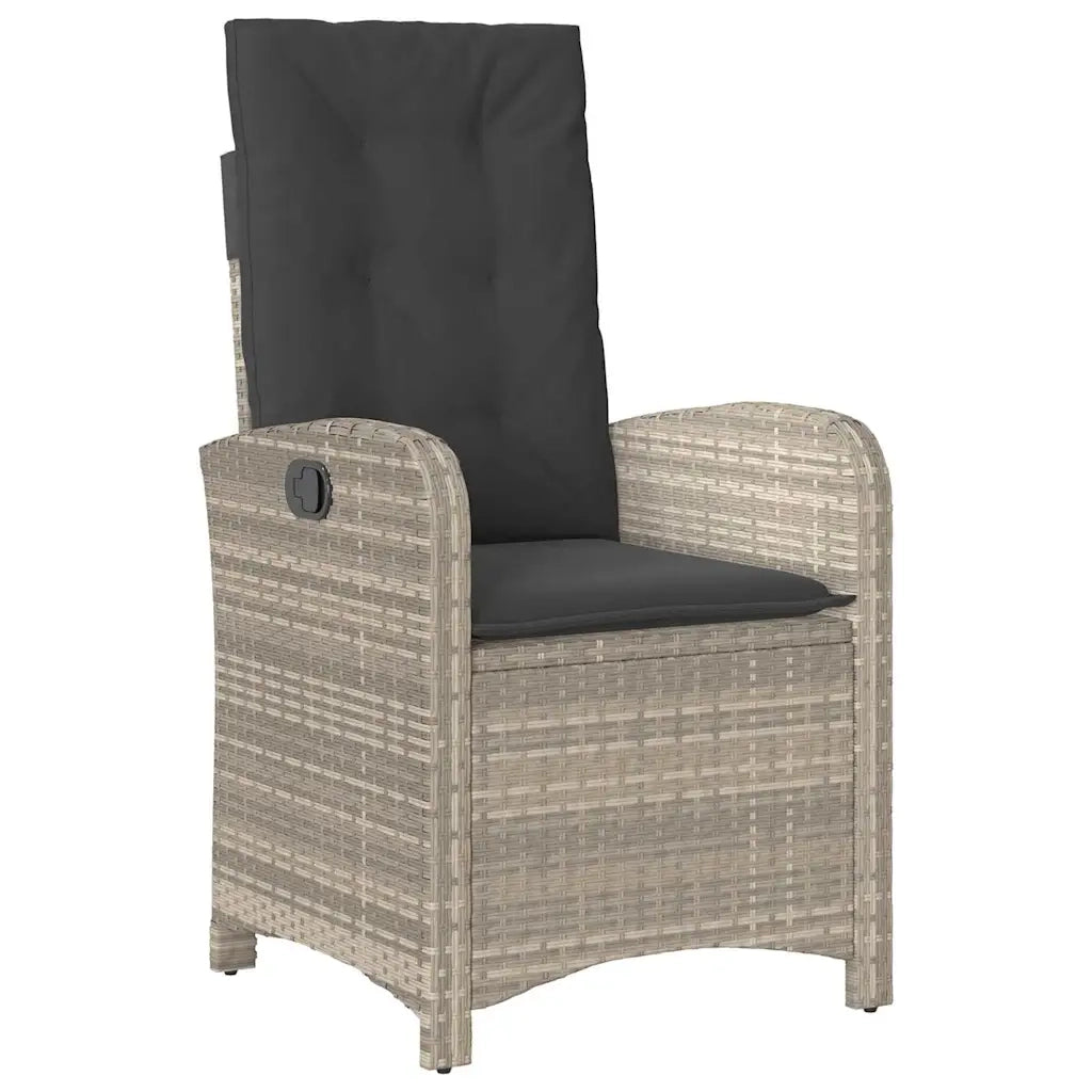 Set da Pranzo per Giardino 3 pcs Grigio chiaro polyrattan 3380295