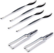 Kit di Cucina per Frutti di Mare - RVS 3 Forchette - Compreso 2 Crackers per Aragosta o Astice e 4 Forchette-Scoop - 6x Set