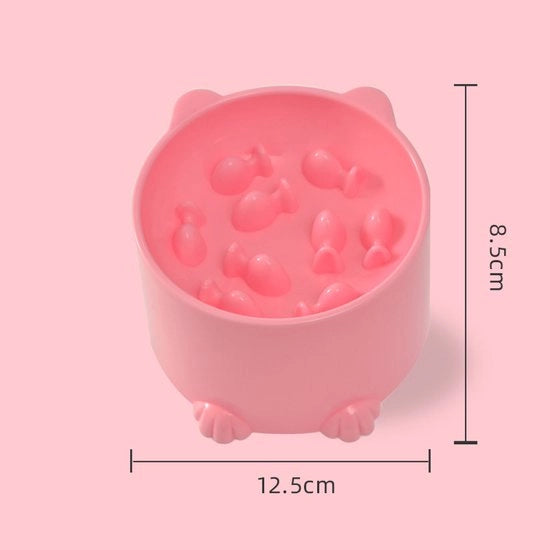 Ciotola per cibo per piccoli animali, protetta da soffocamento, progettata per gatti e cani, protezione del collo, ciotola per cibo per gatti e cani, accessori per animali domestici (rosa)
