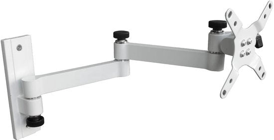 Sostegno per schermo TV per camper e caravan - rotativo, inclinabile, estensibile - per schermi LED LCD da 13 a 32 pollici con VESA 75 100 bianco Model: L52W