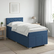 Letto box spring con materasso Blu 90 x 200 cm Tessuto 3451135