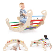 Set di 1 arco da arrampicata e cavallo a dondolo 112 x 52 x 44 cm 4 in 1 sicuro e divertente in legno di faggio multicolore 20_0010192