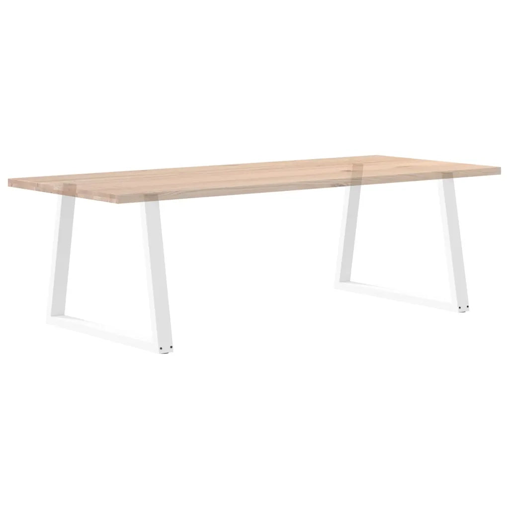 Gambe per tavolo da pranzo a forma di V 2 pz bianche 90x(72-73,3) cm in acciaio 4012577