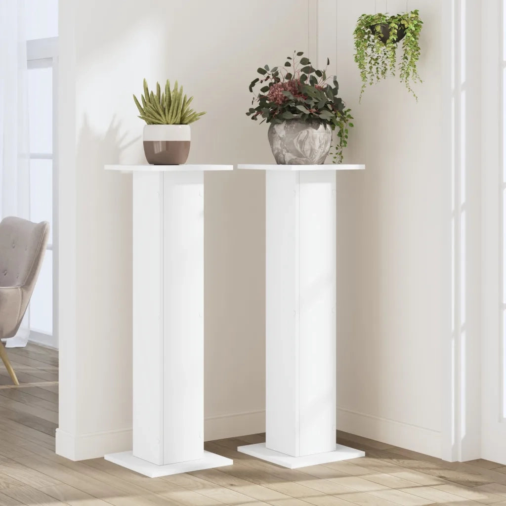 Supporti per piante | Sostegno per piante 2 pz Bianchi 30x30x95 cm Legno Multistrato