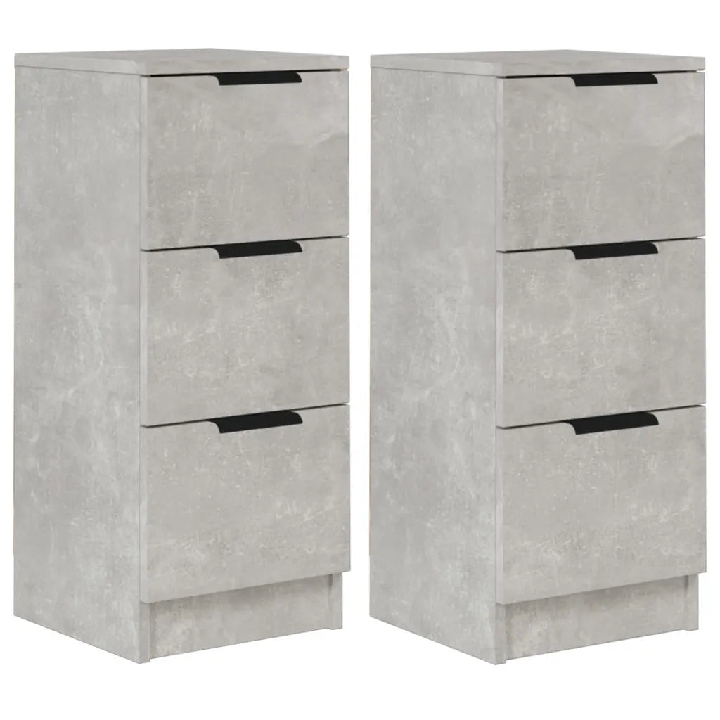 Credenze 2 pz Grigio Cemento 30x30x70 cm in Legno Multistrato 811160