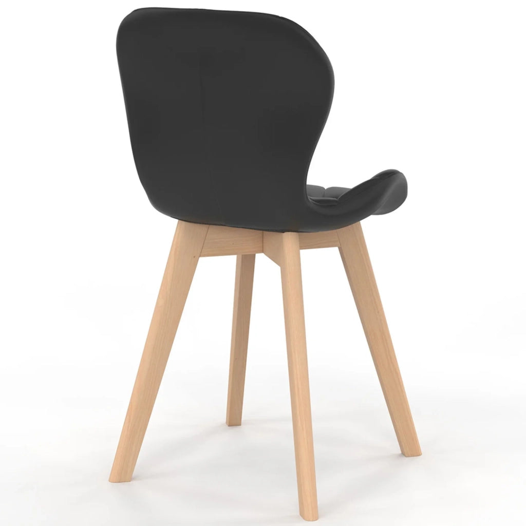 IDMarket - Set di 6 sedie da pranzo ROBINE in PU nero