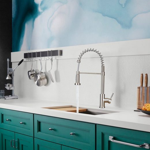 ZMH Rubinetti cucina sabbia nichel per doccia rubinetto girevole estensibile per cucina e bagno