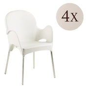 Raimund, Sedia da Esterno 4 Sedie Made in Italy, Bianco