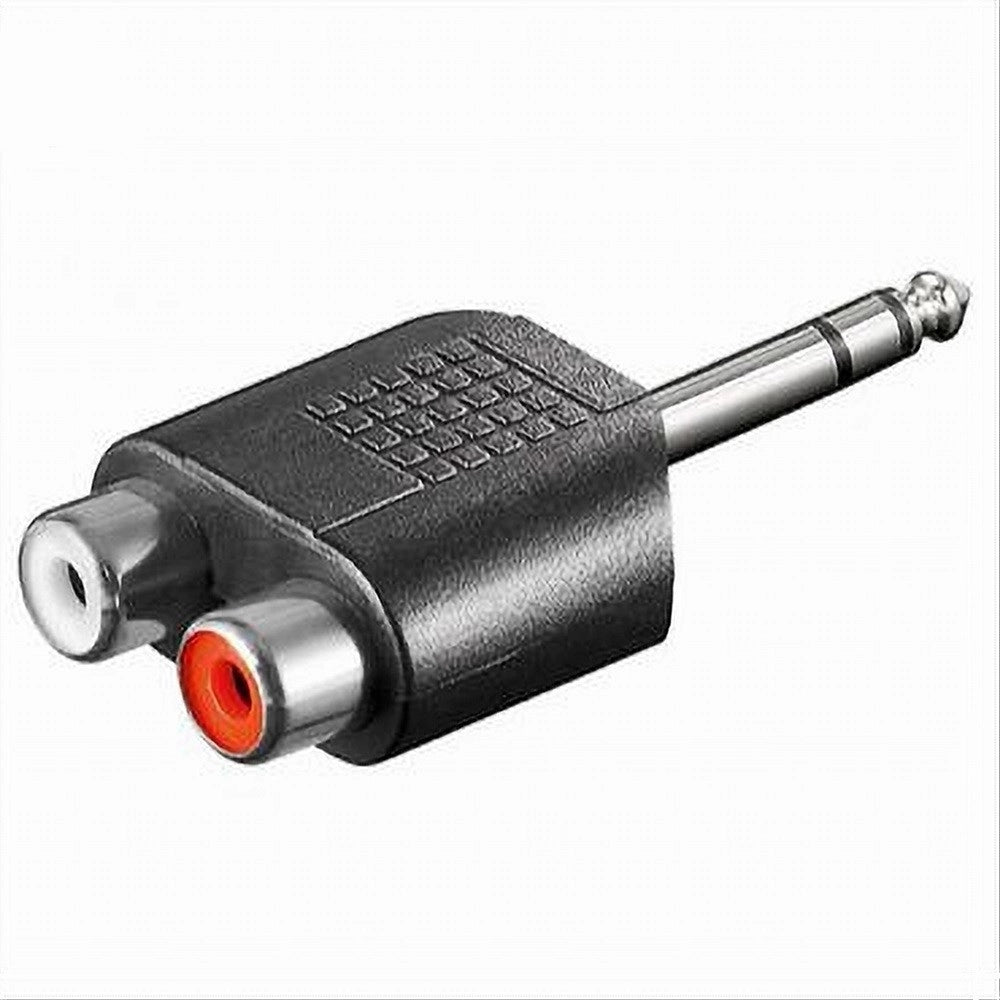 Trade Shop - Connettore Adattatore 1 Jack 6,5mm Spina Maschio–2 Rca Femmina Stereo Maxtech C-018 -