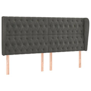 Testiera | Testata ad Orecchio GrigioScuro 183x23x118/128cm in Velluto