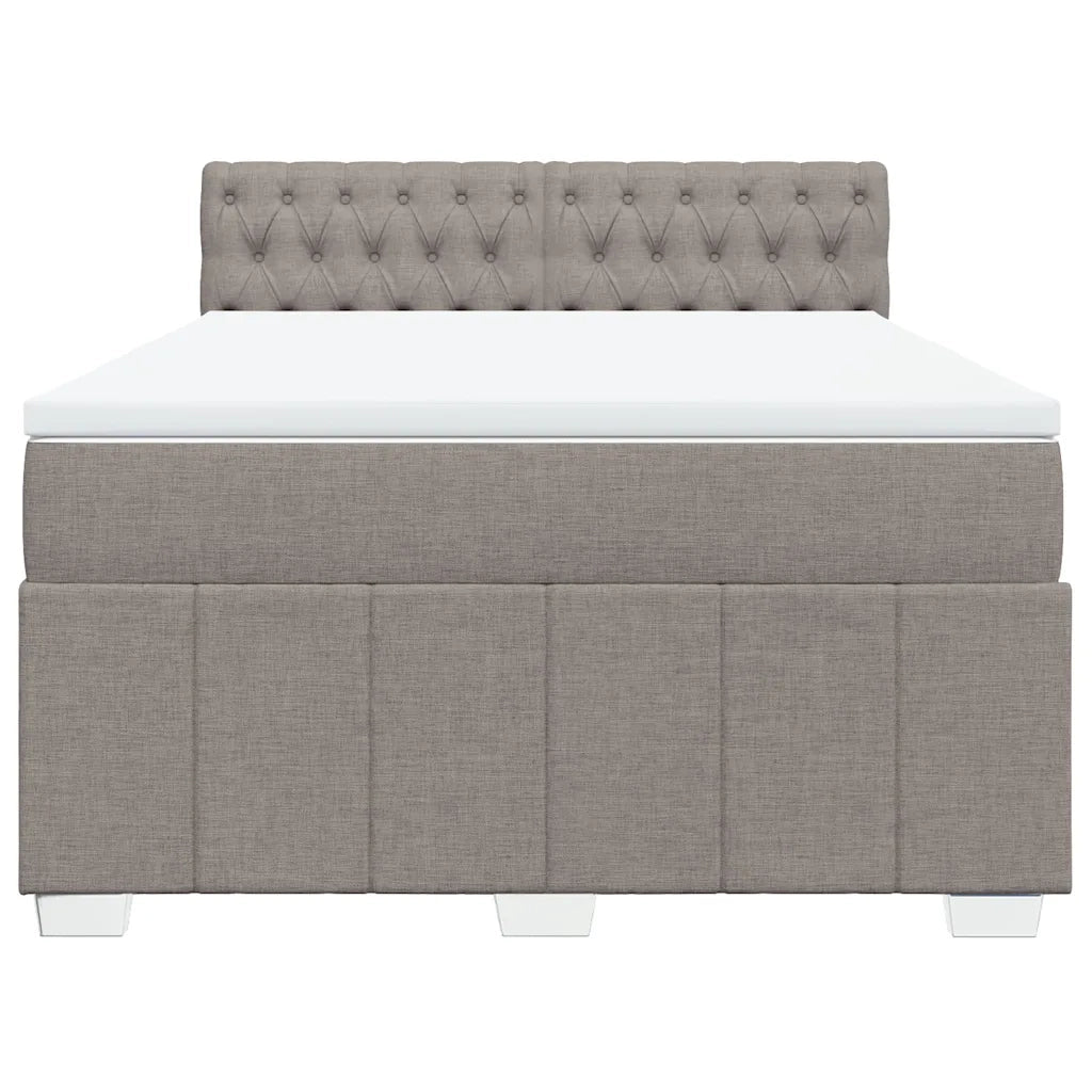 vidaXL Giroletto a Molle con Materasso Tortora 160x200 cm in Tessuto