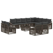 Set Divano da Giardino 13 pcs Grigio polyrattan