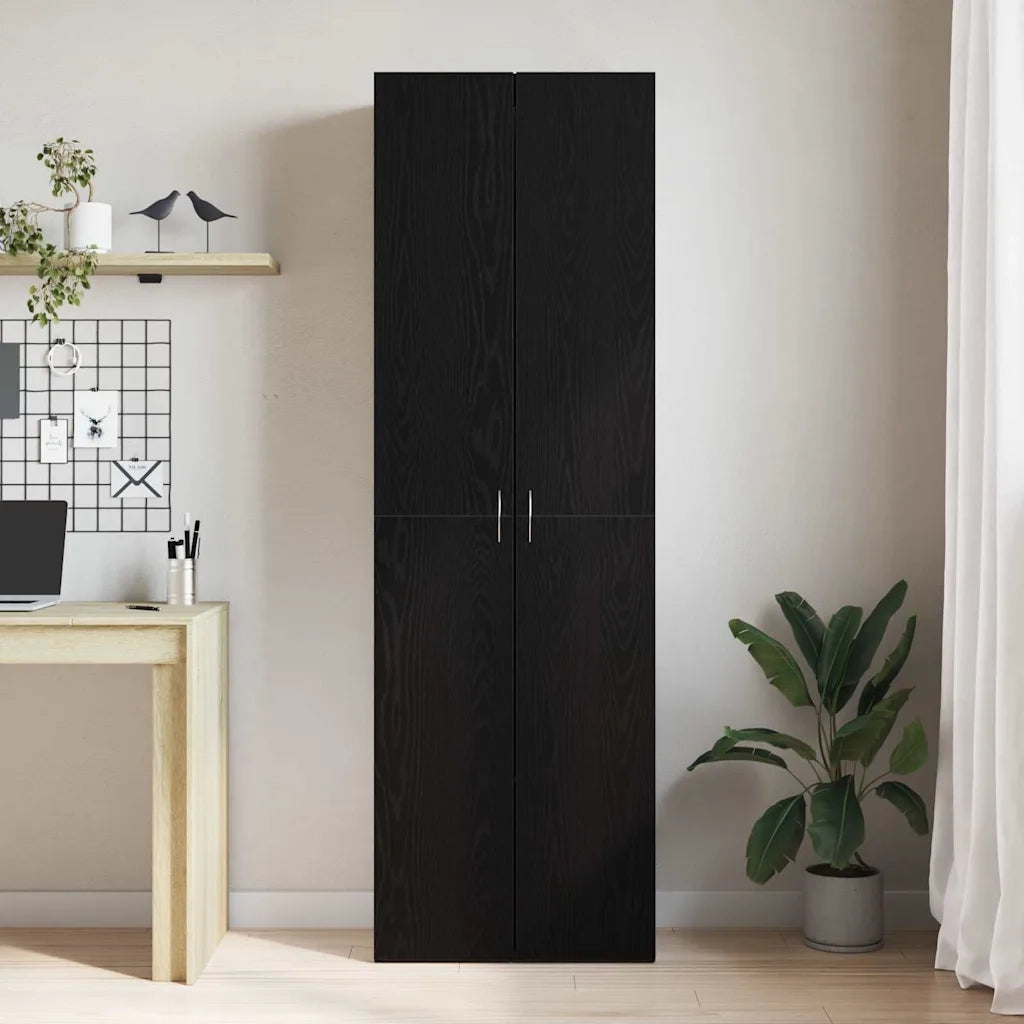 Mobile per Ufficio con lo scaffale Rovere Nero 60 x 32 x 190 cm CFW4524244