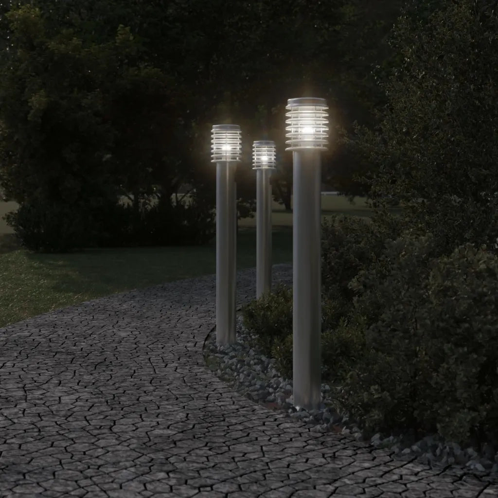 Lampada da Terra per Esterni Argento 110 cm in Acciaio Inox CFW3707246