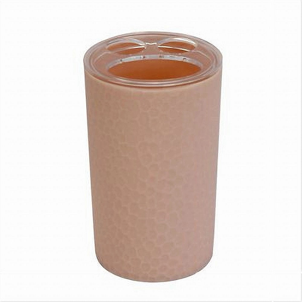 Trade Shop - Porta Spazzolini Bicchiere Accessorio Bagno Rosa 3 Fori Portaspazzolini 79782 -