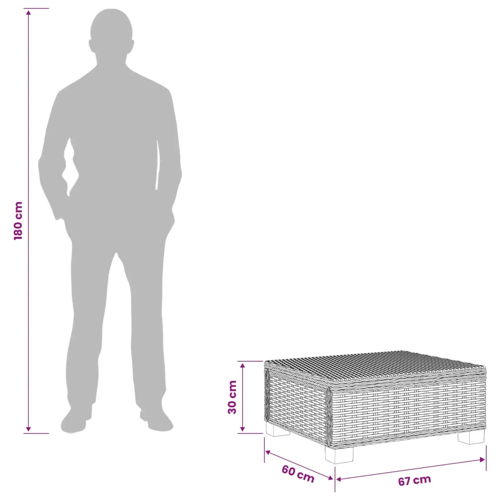 Tavolino da salotto GENDT Rattan naturale Grigio Kubu 42034399