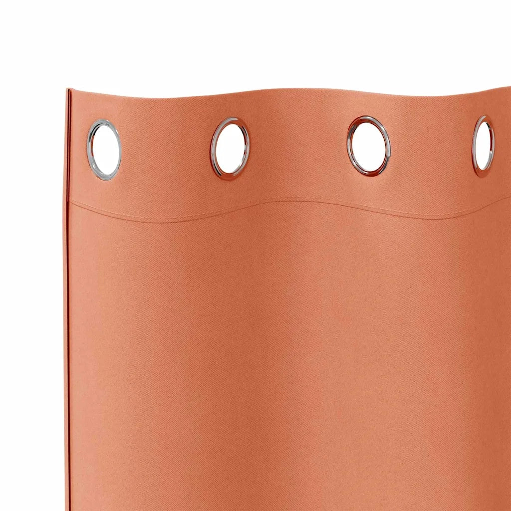 Tende Blackout con Anelli 2 pz Terracotta 245 x 140 cm 4107416