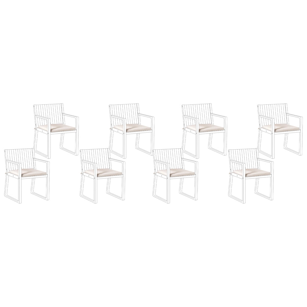 Set di 8 cuscini per sedie da giardino in tessuto poliestere resistente ai raggi UV beige chiaro