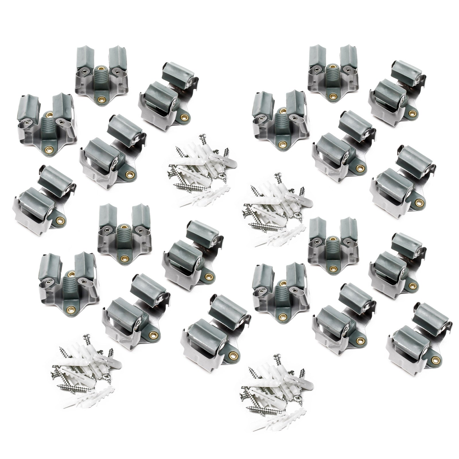 20x Ganci per scope Appendiscope da parete Portascopa In acciaio