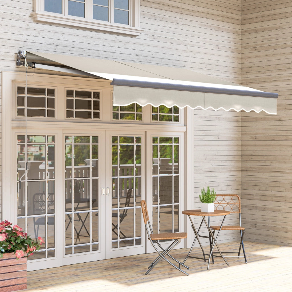Toldo Retrattile Manuale per Giardino e Terrazza ¨C zephmum ¨C Crema 296x250 cm