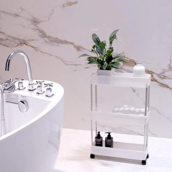Pannelli di supporto per cucina, ripiani per bagno, ripiani per cucina, ripiani per bagno, ripiani per lavanderia, ripiani per camera da letto, ripiani per armadi, cassetti per bagno, 3 livelli, colore bianco