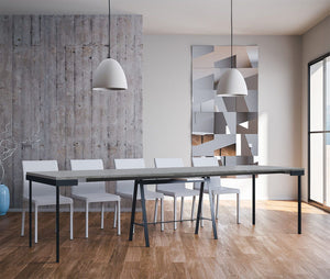 Consolle Allungabile 90-300x40x77 cm in Nobilitato Grigio