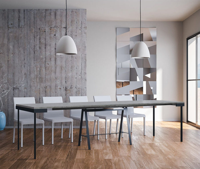 Consolle Allungabile 90-300x40x77 cm in Nobilitato Grigio