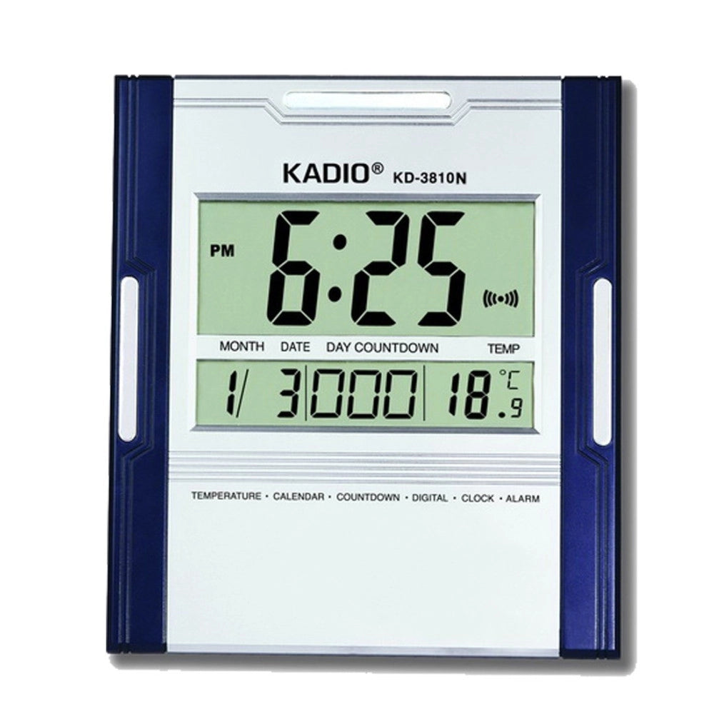 Trade Shop - Orologio Sveglia Termometro Datario Da Per Parete Tavolo Display Lcd Kd-3810n -