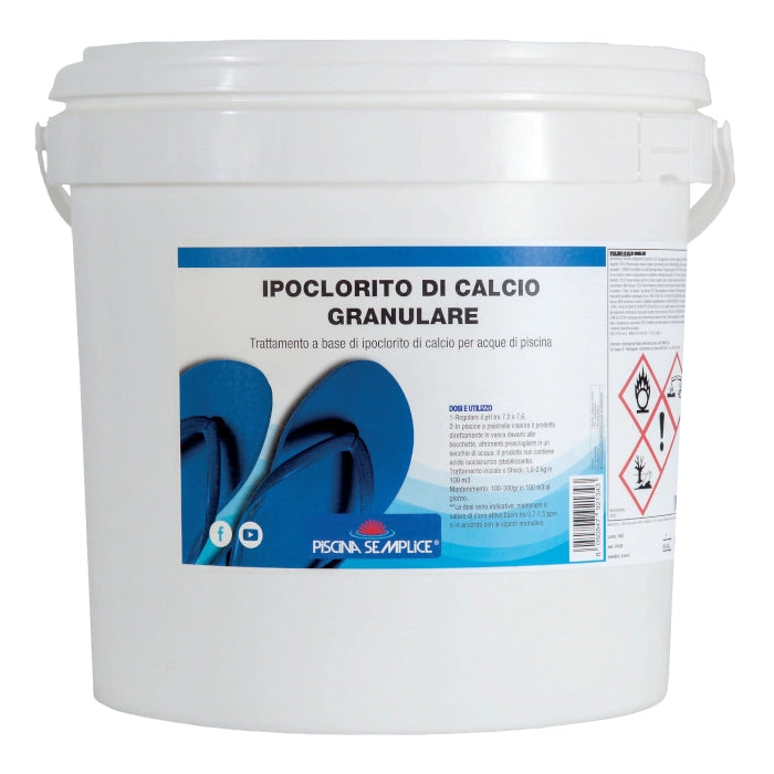 Ipoclorito Di Calcio Granulare 10 Kg - Per Trattamento Shock Per Acqua A Bassa Durezza