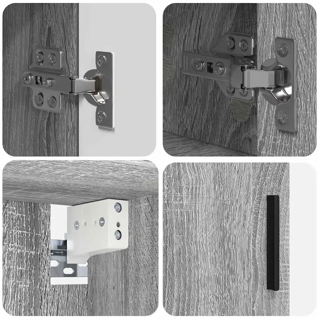Set di mobili per il bagno con porta 2 pcs Grigio Sonoma 3392939