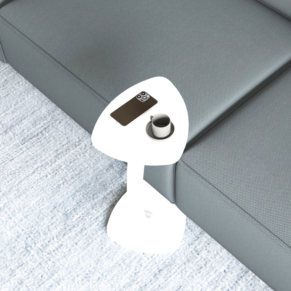 Tavolino per Divano Klinerg a Forma di C con Rotelle - Bianco [en.casa]