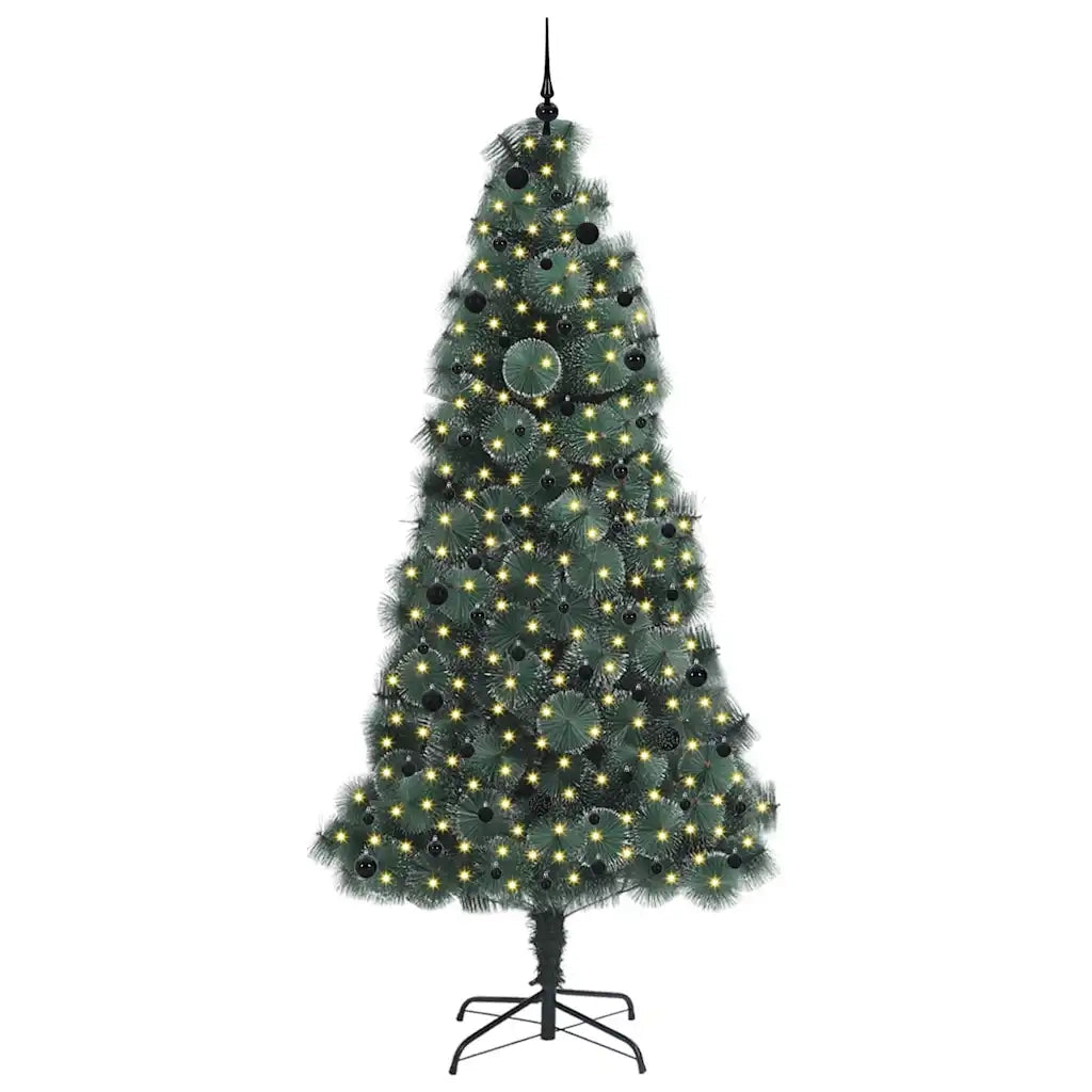 Albero di Natale artificiale pre-illuminato con set di palline