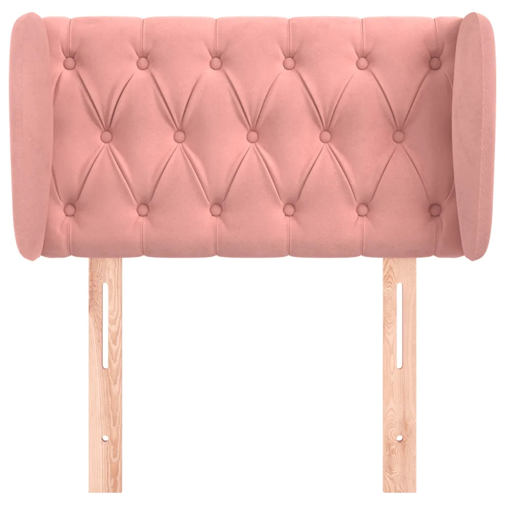 Testiera | Testata ad Orecchio Rosa 83x23x78/88 cm in Velluto