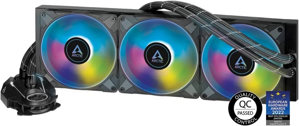 Liquid Freezer II 420 A-RGB Sistema di Raffreddamento PC Dissipatore Liquido ad Acqua per CPU AIO con A-RGB, pompa controllata PWM, velocità della ventola: 200-1900 RPM, LGA1700 compatibile