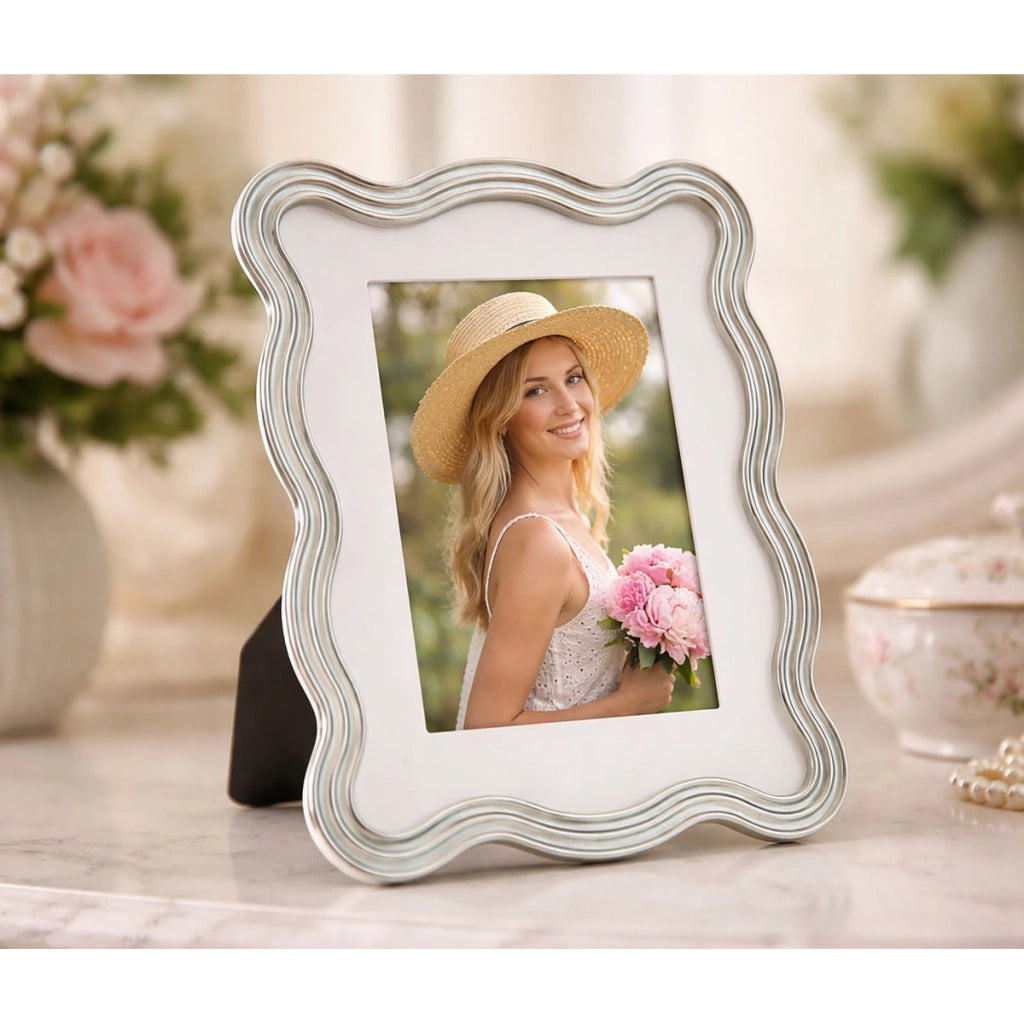 Portafoto VKH1003, Argento, Metallo, 17,5x1,3x22,5 cm