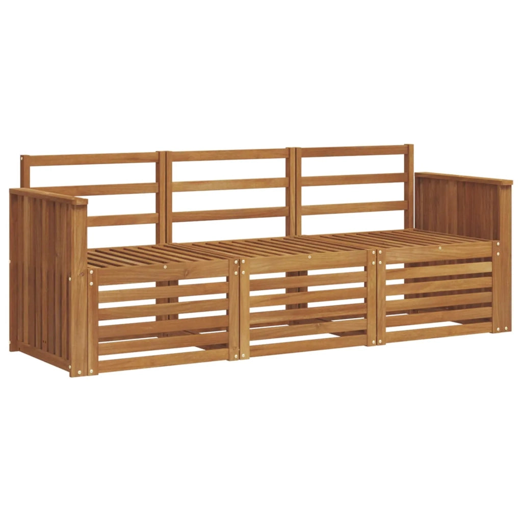 Set divani 3 pcs Naturale Legno di Acacia Massello