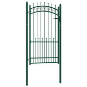 Cancello per Recinzione con Punte in Acciaio 100x175 cm Verde
