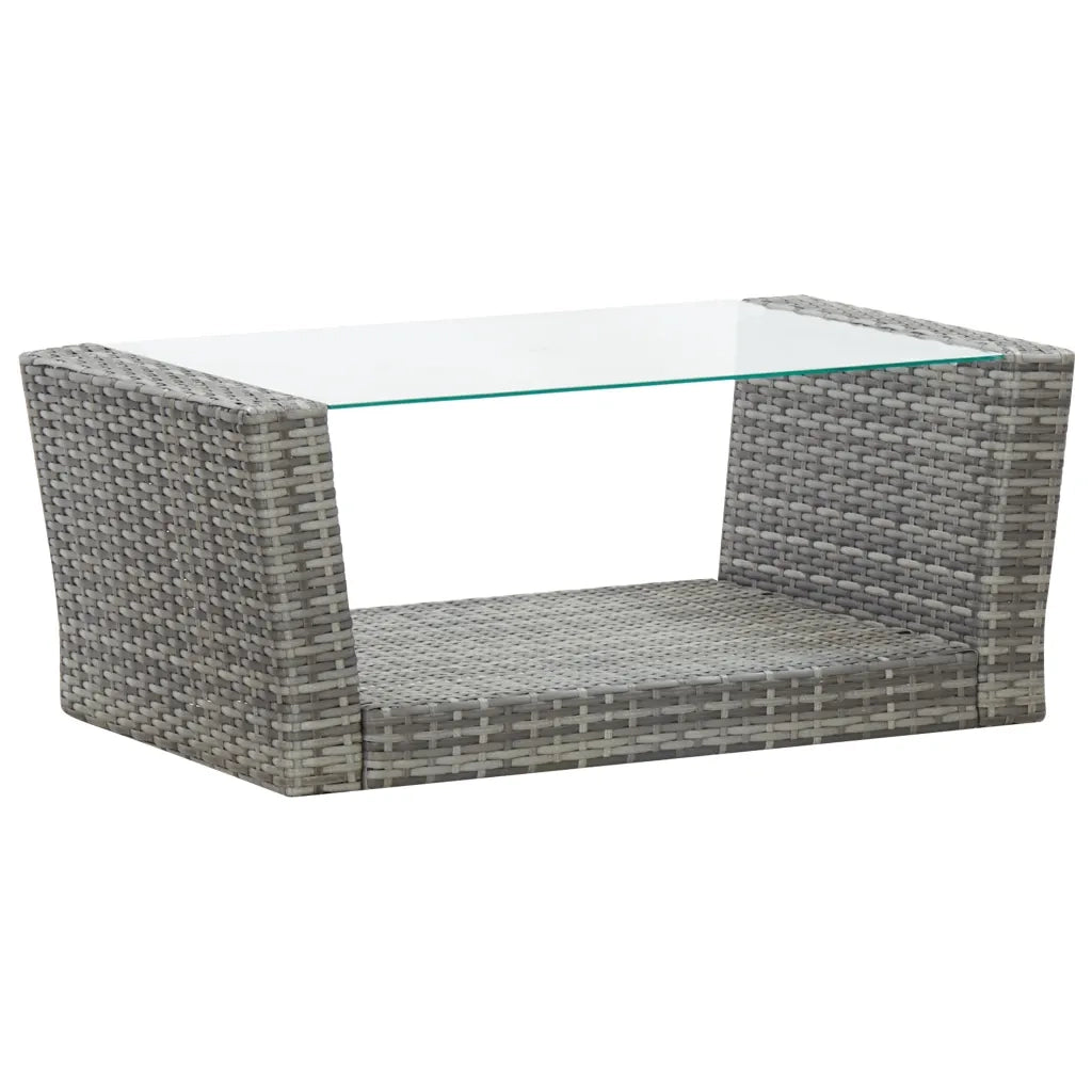 Set Divani da Giardino 4 pz con Cuscini in Polyrattan Grigio cod mxl 35278