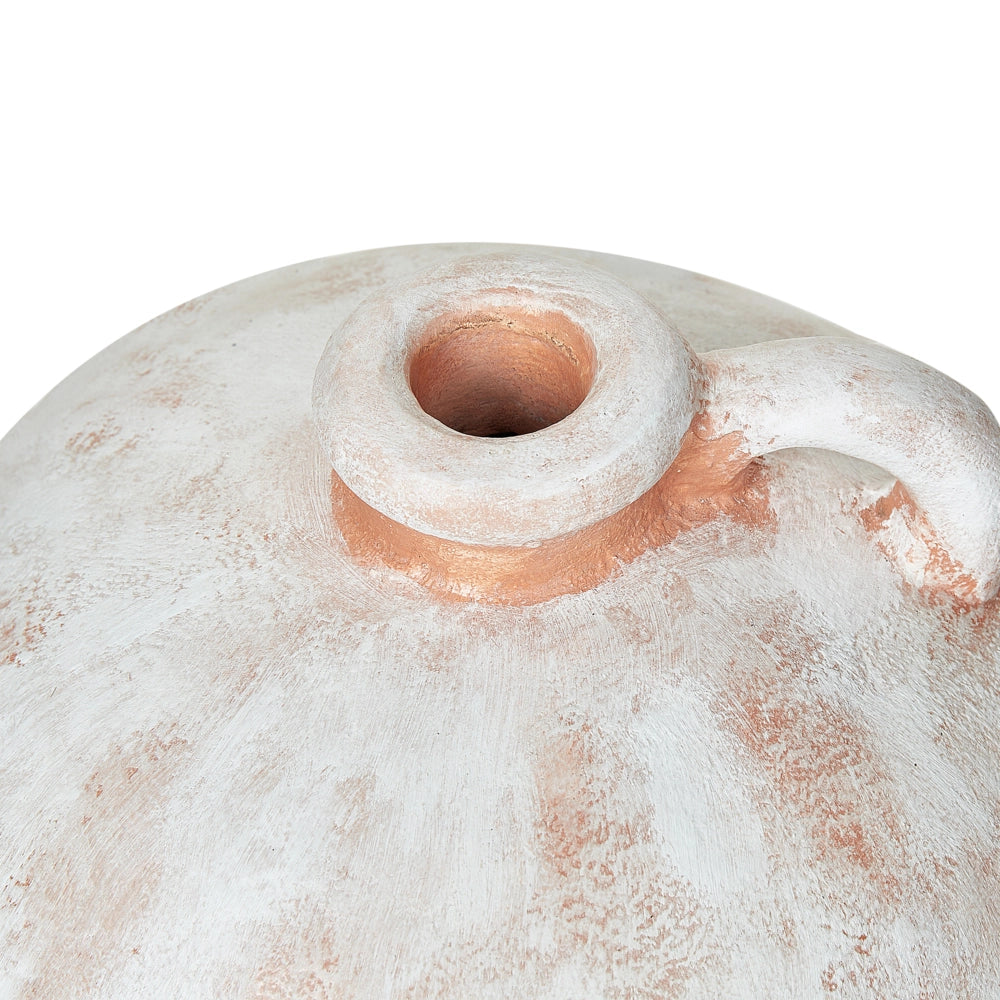 Vaso decorativo in terracotta bianca da 30 cm fatto a mano con effetto invecchiato Design tradizionale Decorazione per la casa Soggiorno